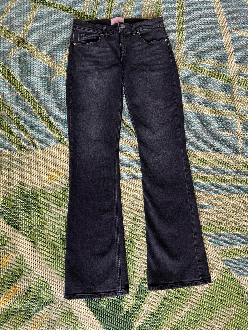 REVICE Black Jeans Mid Rise Straight Leg